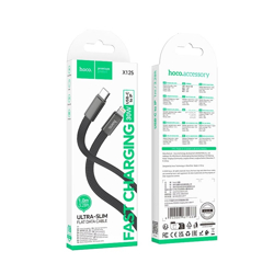 Hoco Cable Flat Cable USB C to Lightning PD 30W 1 m X125